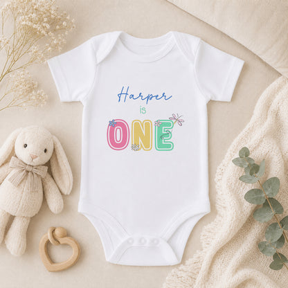 Personalised First Birthday baby vest