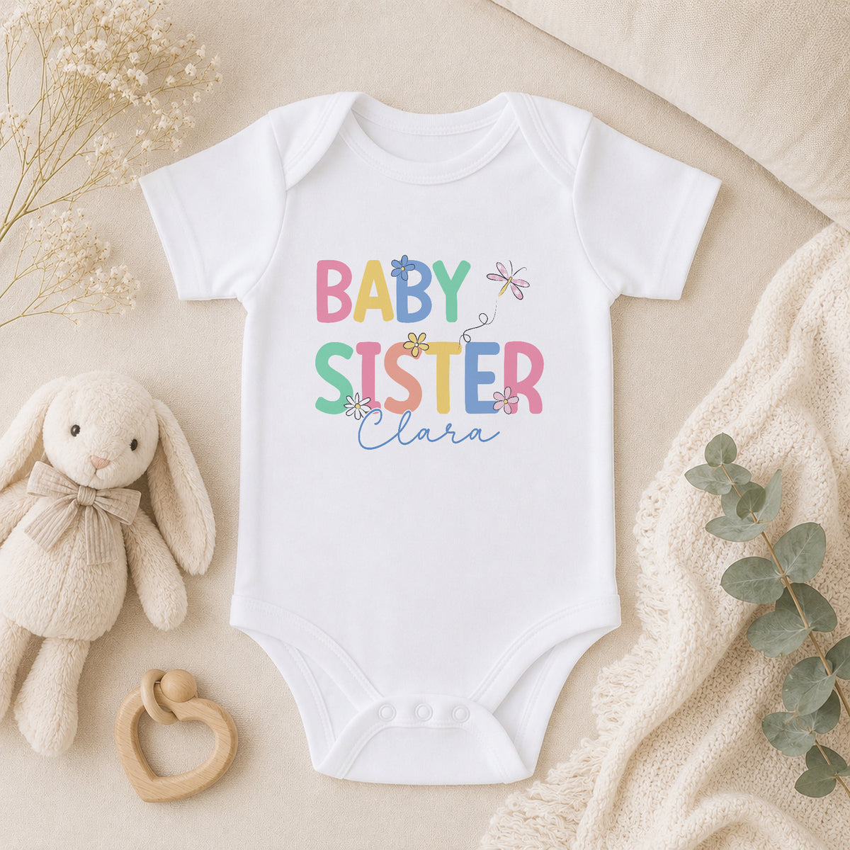Personalised Baby Sister baby vest