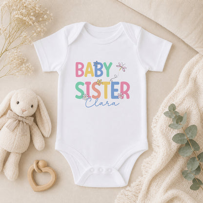 Personalised Baby Sister baby vest