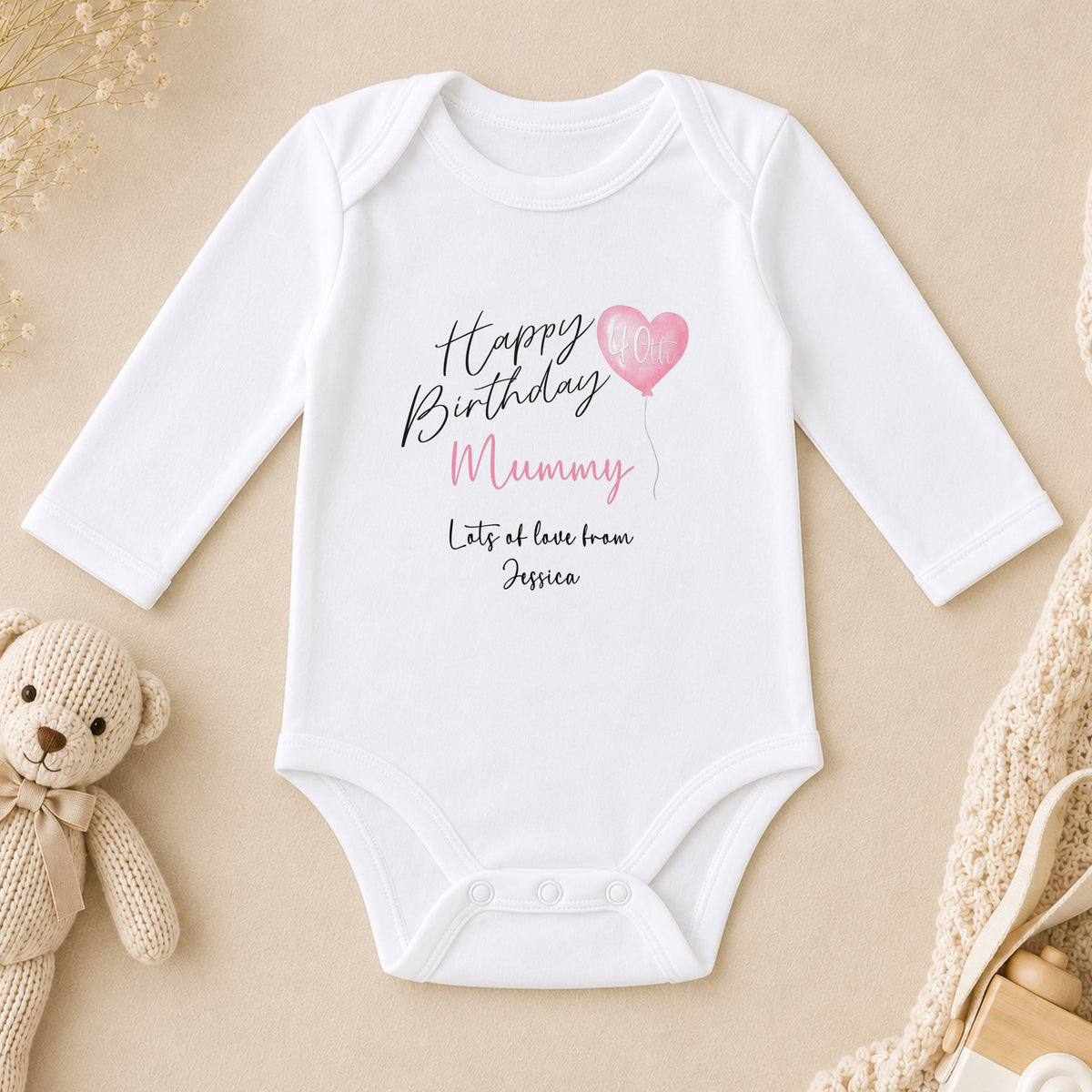 Personalised 1st Birthday as Mummy long sleeve vest