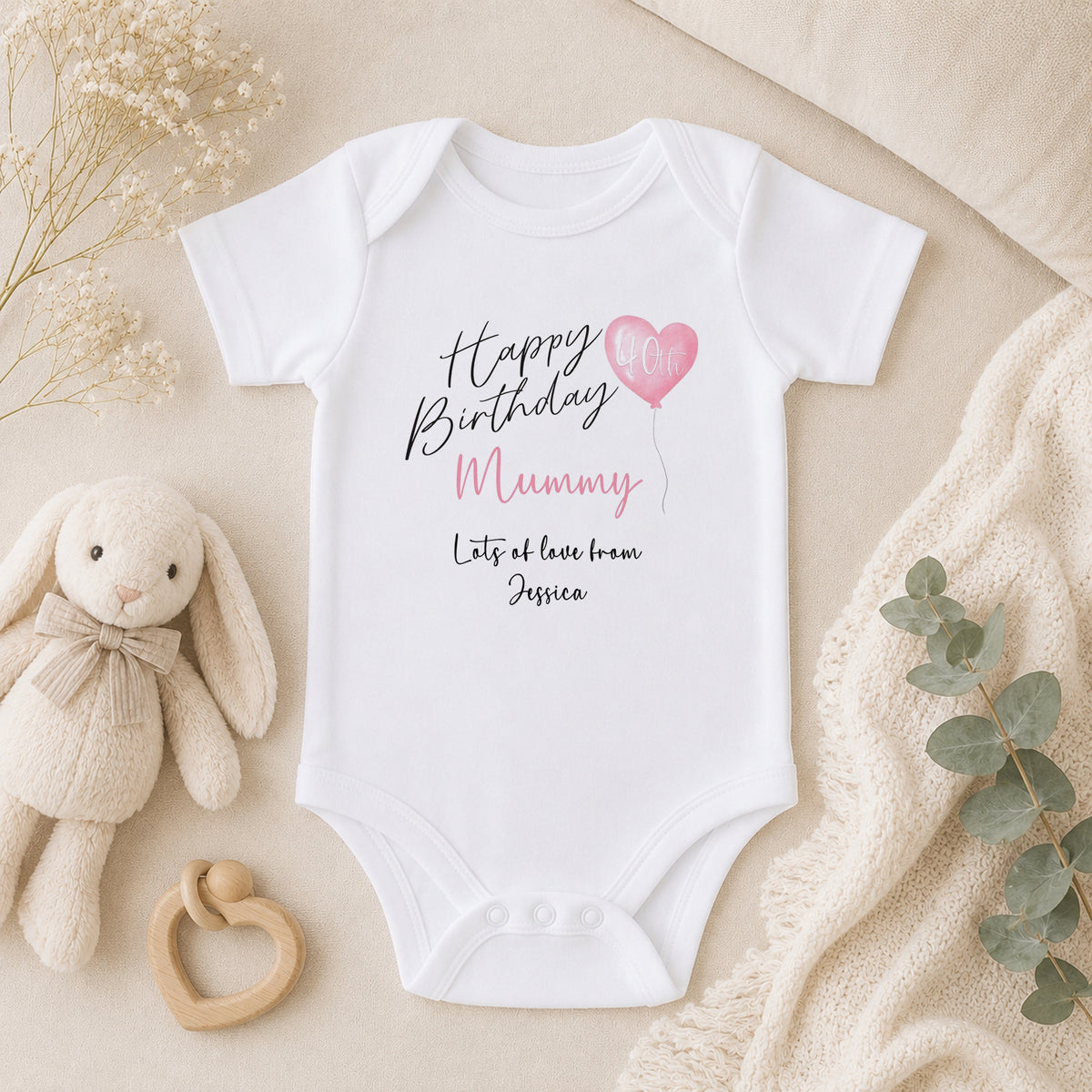 Personalised 1st Birthday as Mummy baby vest