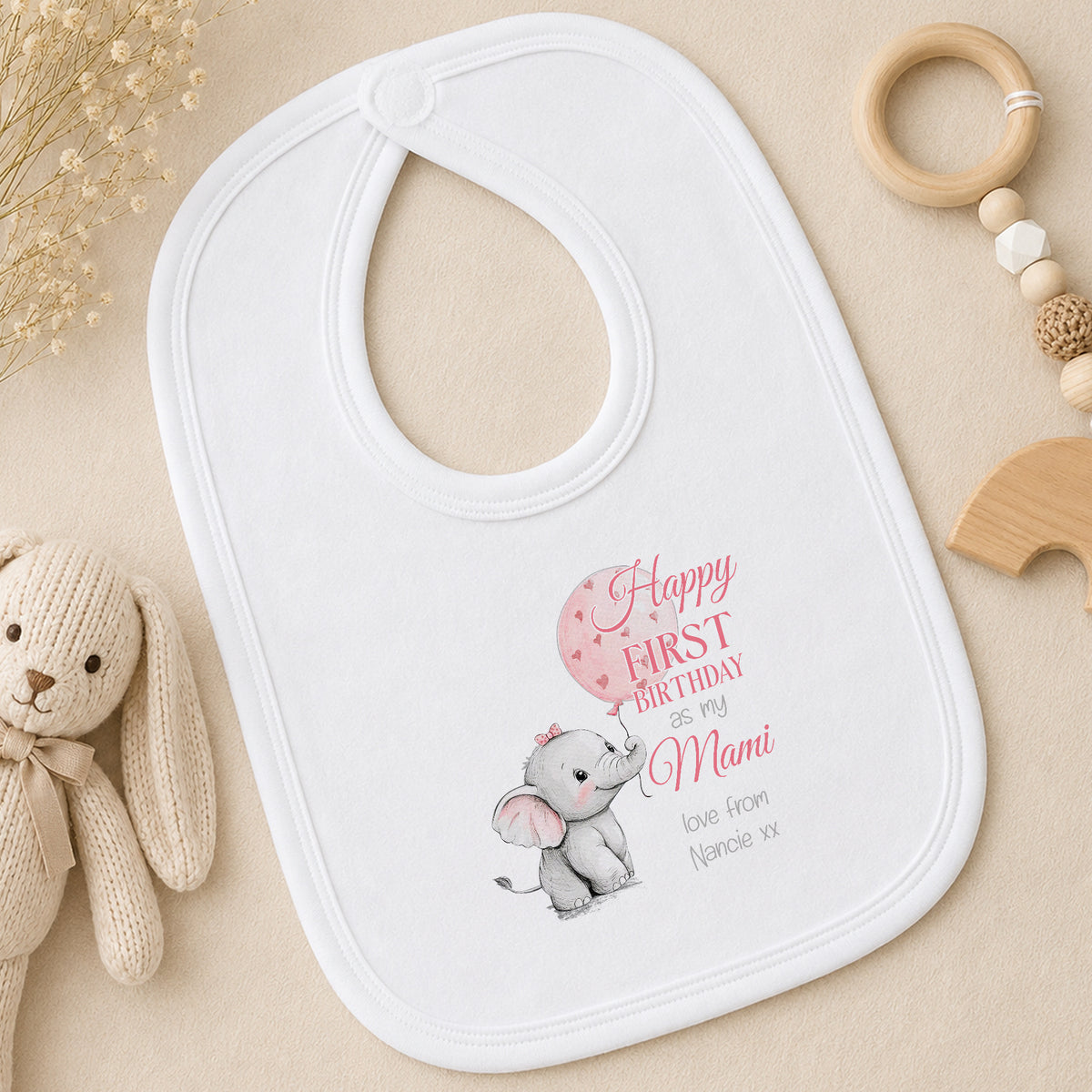 Personalised Happy First Birthday as my… Baby bib