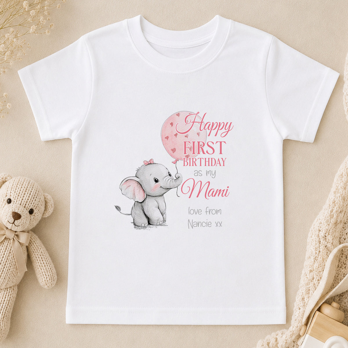 Personalised Happy First Birthday as my… Baby t-shirt