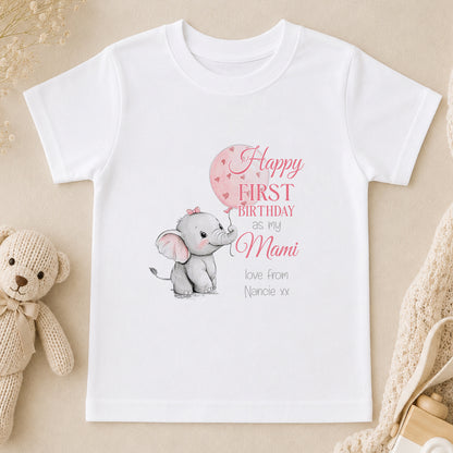 Personalised Happy First Birthday as my… Baby t-shirt