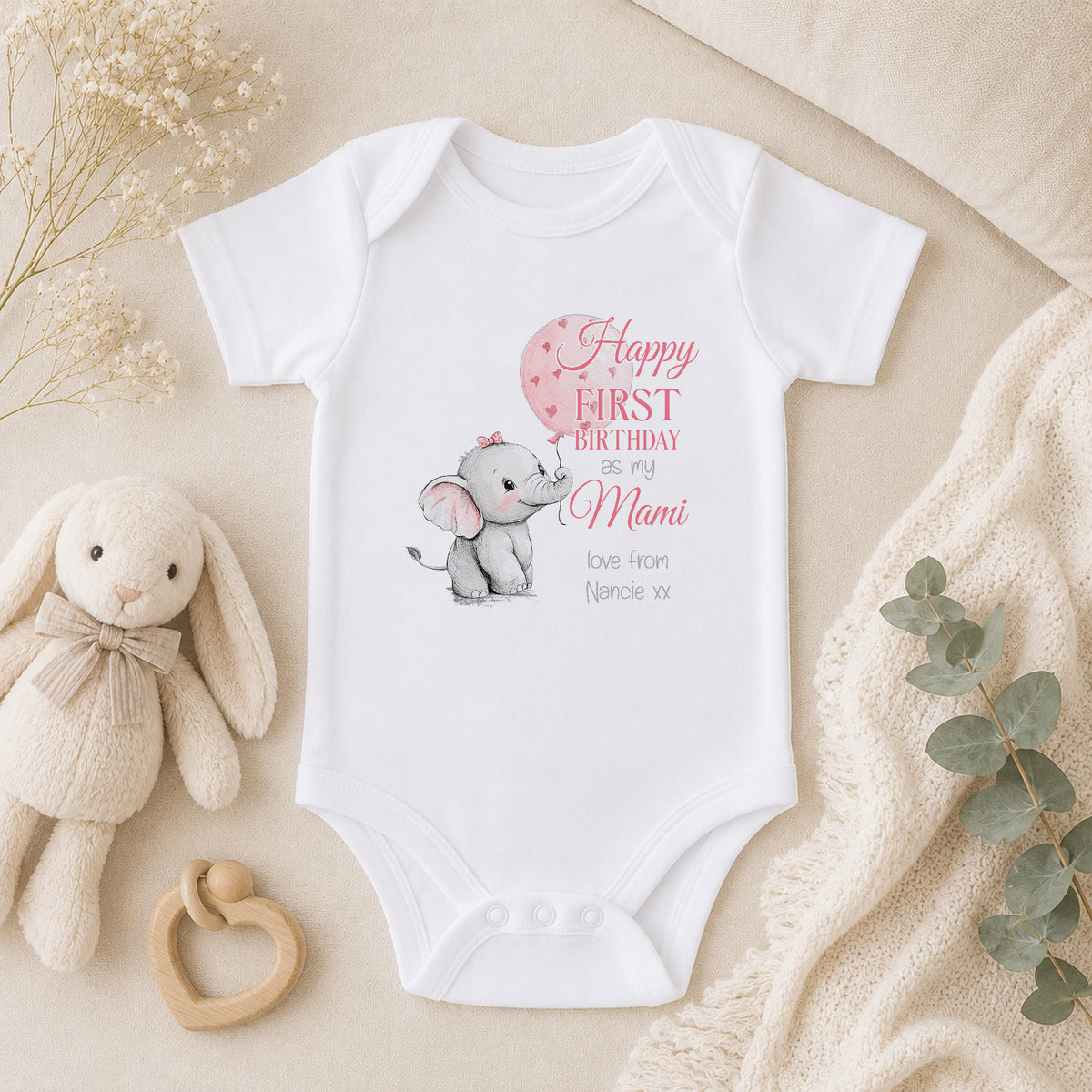 Personalised Happy First Birthday as my… Baby baby vest