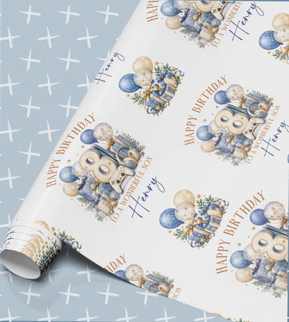 Gaming Wrapping Paper, Personalised Name, Gamer Birthday Gift Wrap
