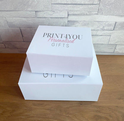 Personalised brown teddy bear magnetic gift box, large size 28x22x11cm
