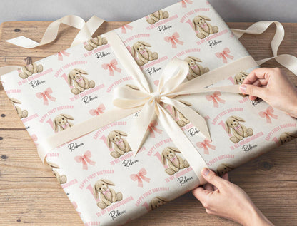 Printed birthday wrapping paper shown as wrapping paper