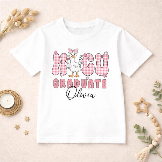 Personalised NICU graduate baby t-shirt with custom name