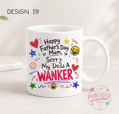 Sweary Father's Day 11oz mug design 19, double sided ceramic print