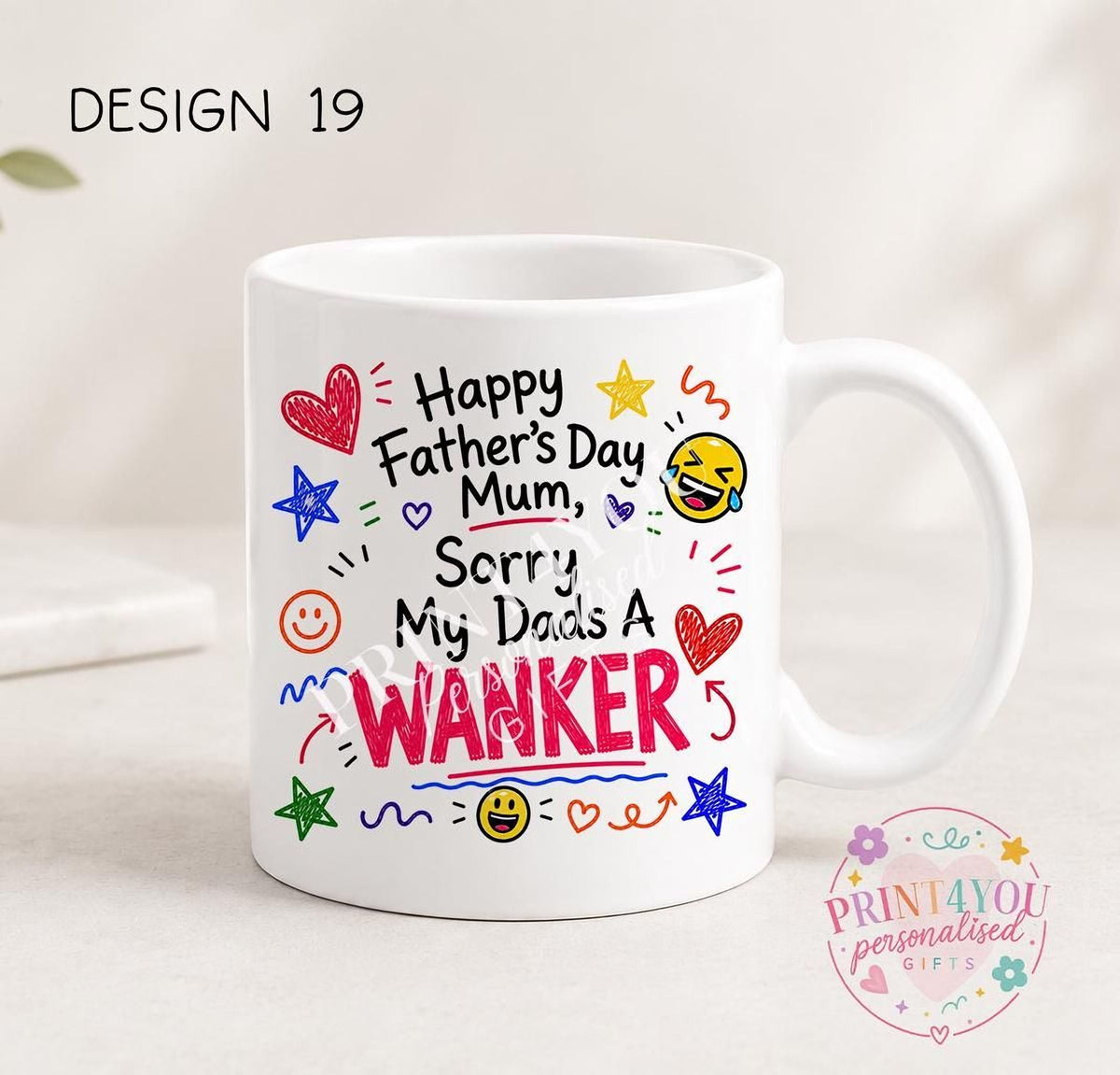 Sweary Father's Day mug design 19, double sided ceramic coffee mug