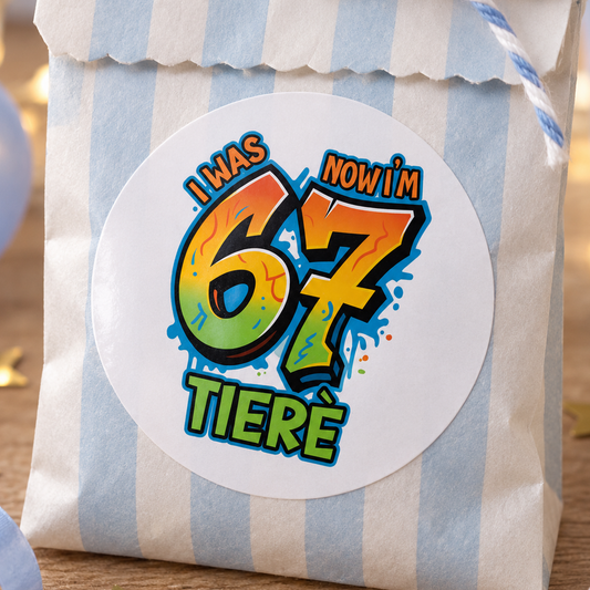Age 7 Birthday Stickers – Personalised Graffiti Style Party Labels