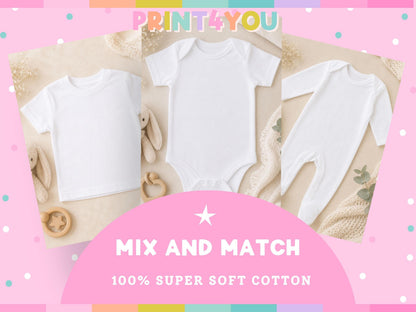 Mix and match – baby vest, sleepsuit, T-shirt and bib bundles available