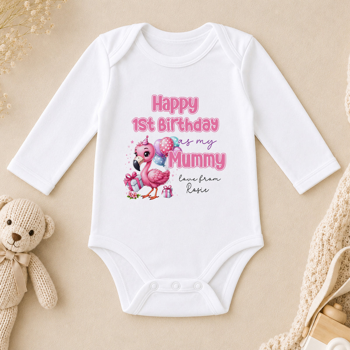 Personalised Baby Birthday long sleeve vest