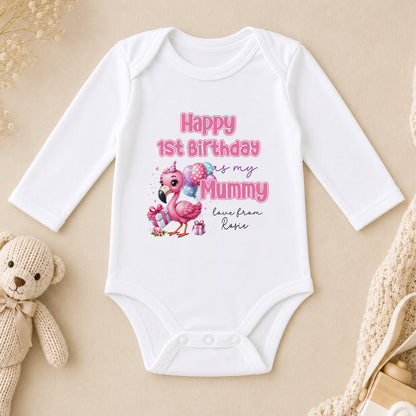 Personalised Baby Birthday long sleeve vest