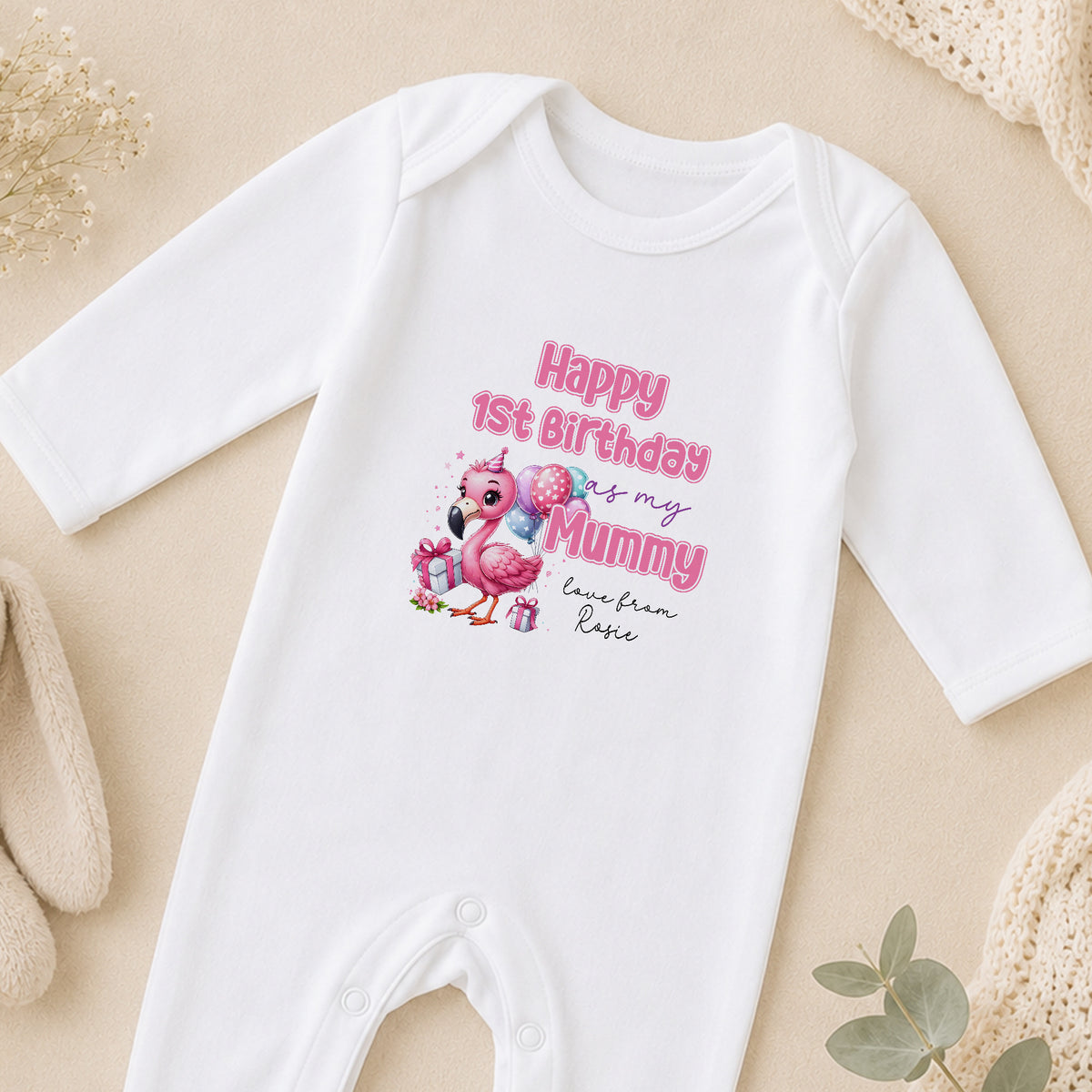 Personalised Baby Birthday sleepsuit