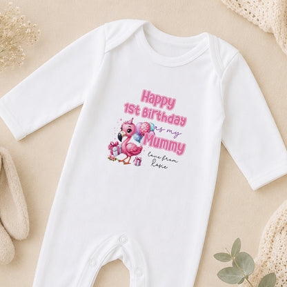 Personalised Baby Birthday sleepsuit
