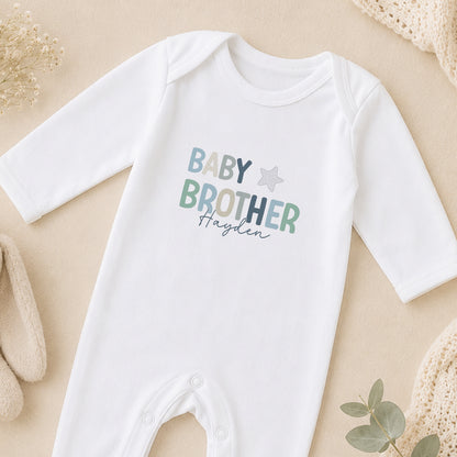 Personalised Baby Brother sleepsuit