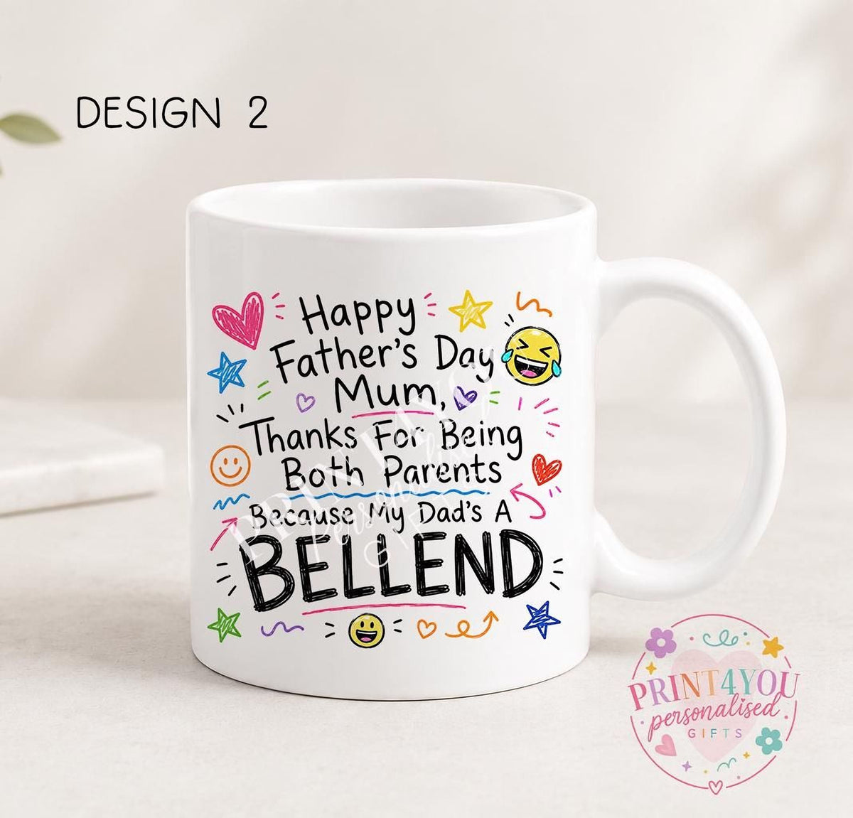 Sweary Father's Day 11oz mug design 17, double sided ceramic print