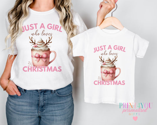 Mummy and me Christmas t-shirt with, matching family outfit shown in newborn 0-3 months size