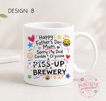Sweary Father's Day mug design 9, double sided ceramic coffee mug