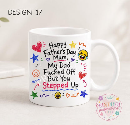 Sweary Father's Day 11oz mug design 1, double sided ceramic print