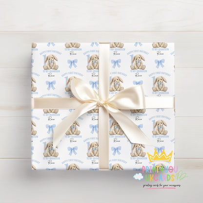 Printed birthday wrapping paper shown as wrapping paper