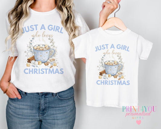 Matching mummy and daughter Christmas t-shirts, baby size 0-3 months, with