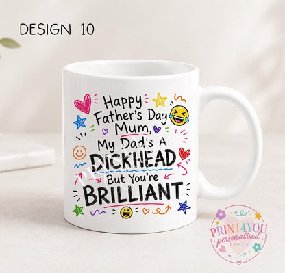 Sweary Father's Day mug design 7, double sided ceramic coffee mug