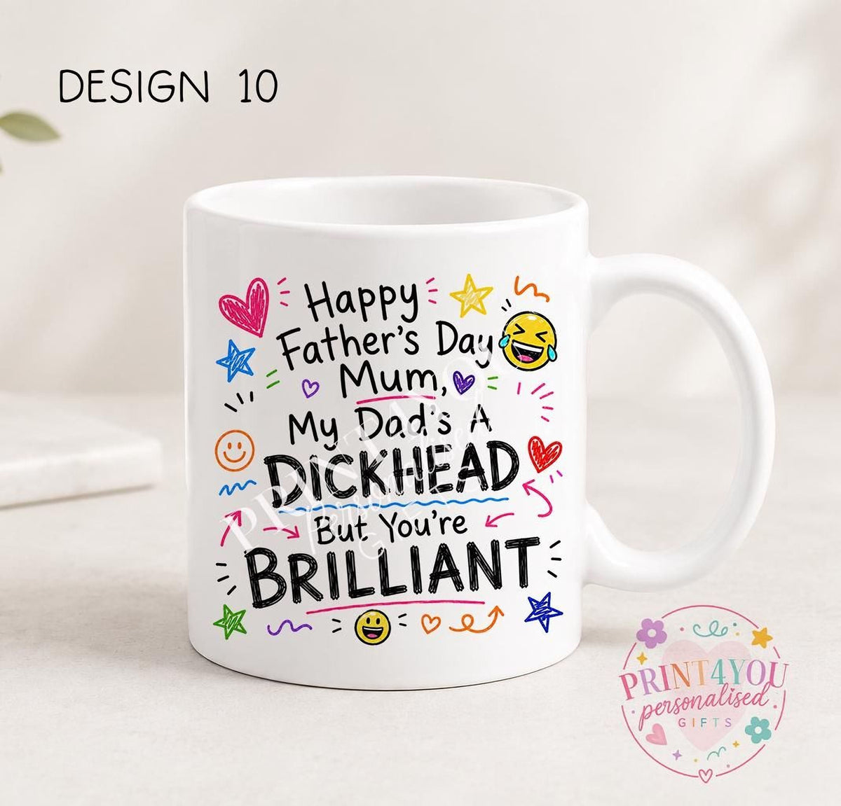 Sweary Father's Day 11oz mug design 8, double sided ceramic print