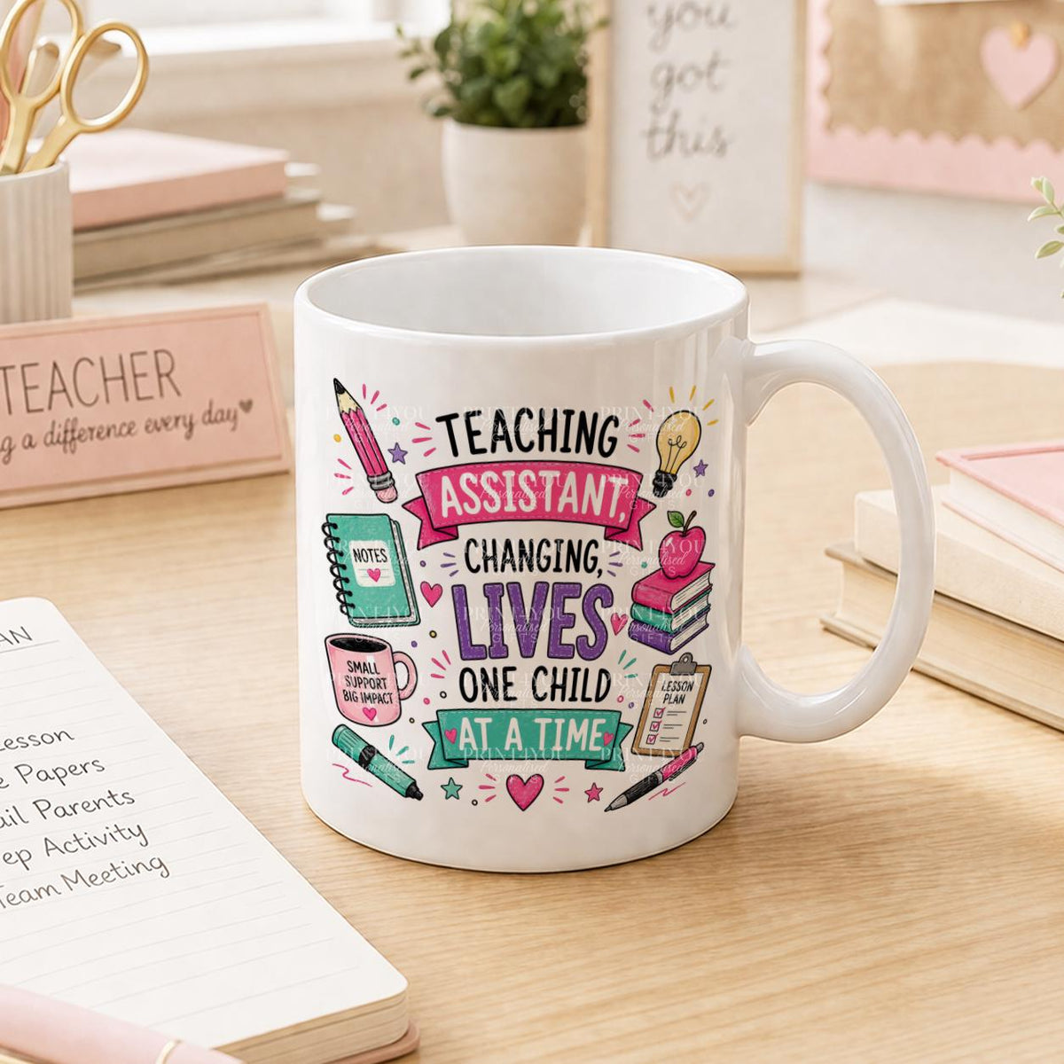 Teaching assistant mug, ceramic TA thank you gift