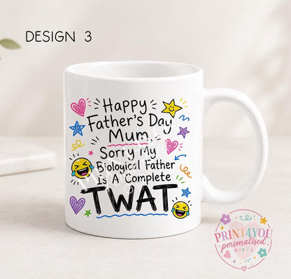 Sweary Father's Day 11oz mug design 16, double sided ceramic print