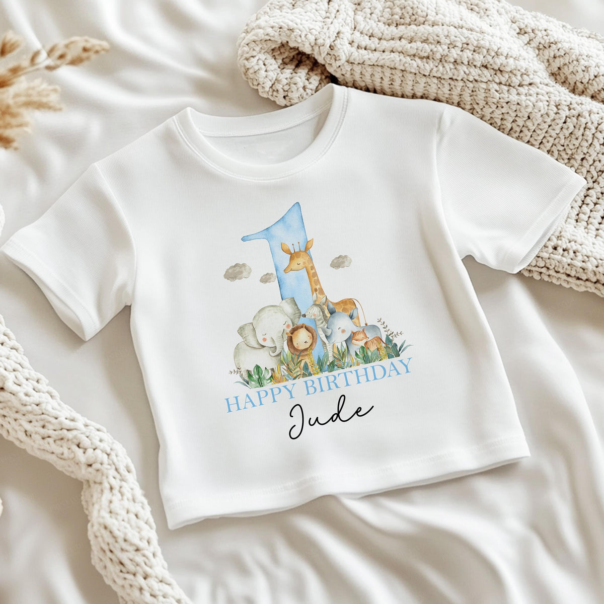 Personalised first birthday sweatshirt with custom name print, size 3-4 years