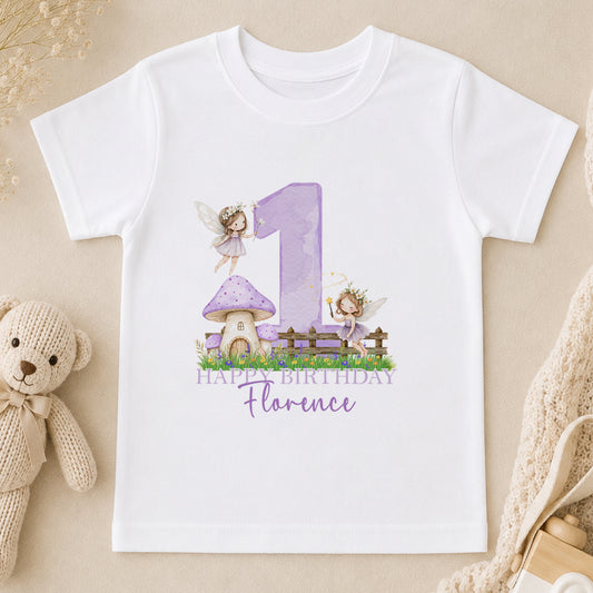 Personalised Fairy Cottage First Birthday t-shirt