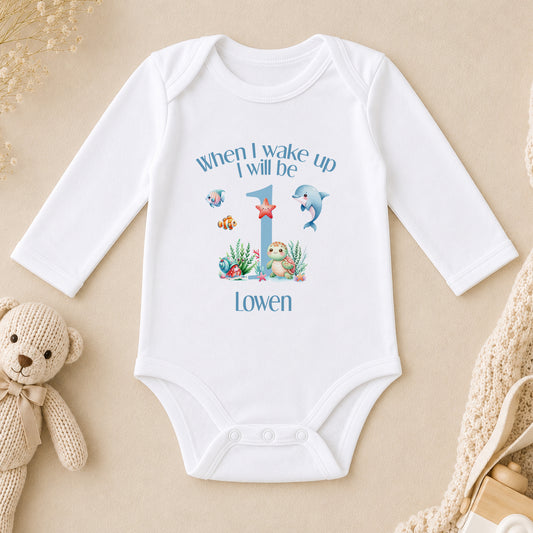 Personalised First Birthday long sleeve vest