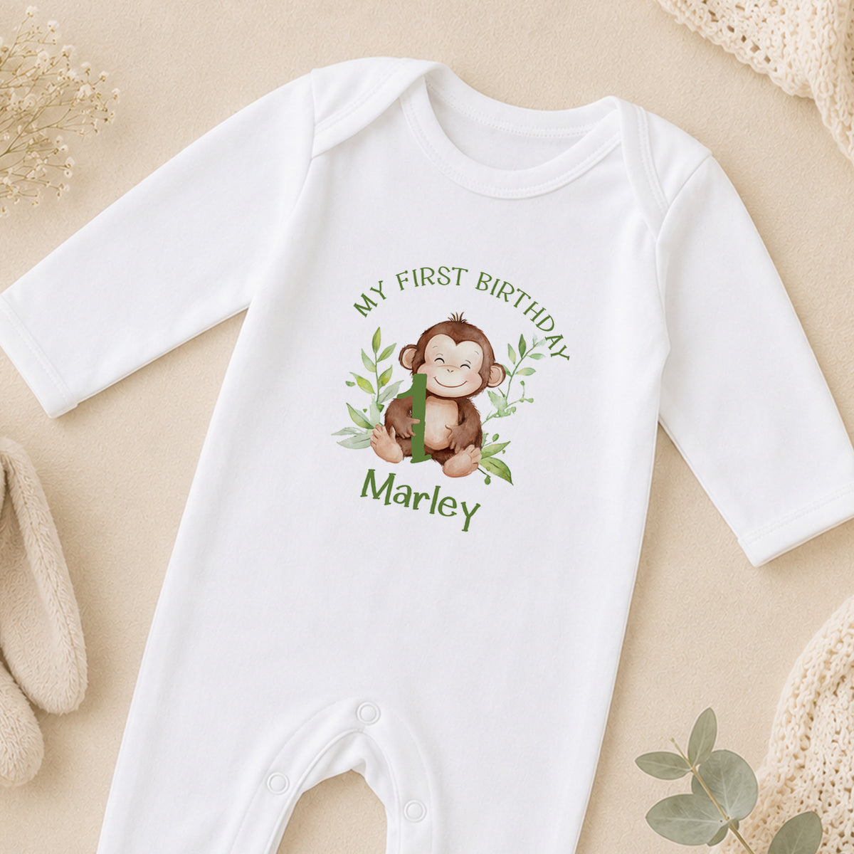 Personalised First Birthday sleepsuit