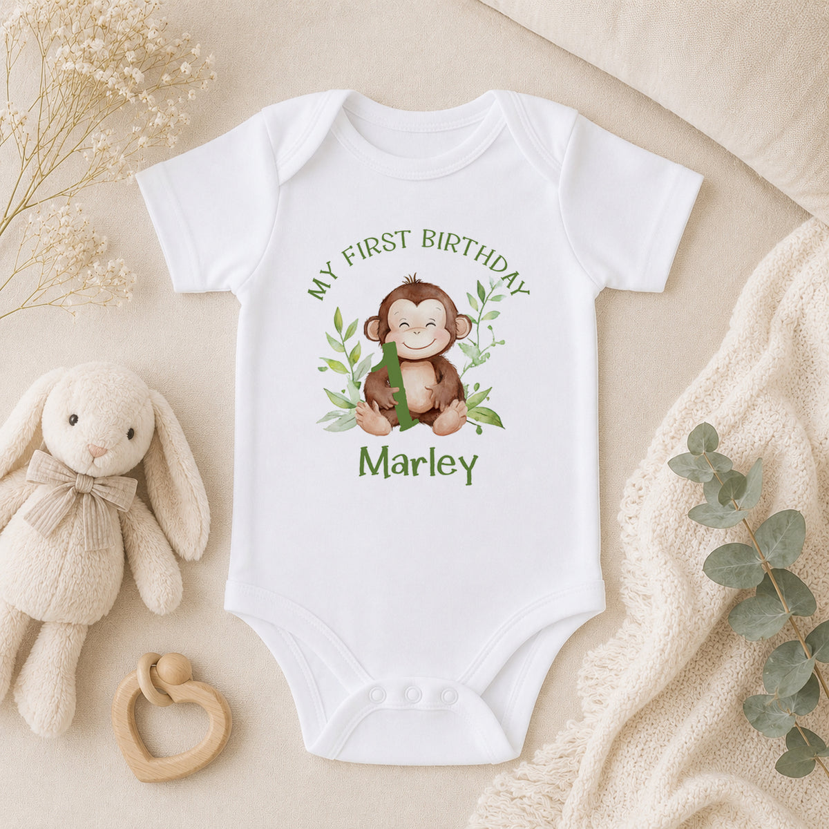 Personalised First Birthday baby vest