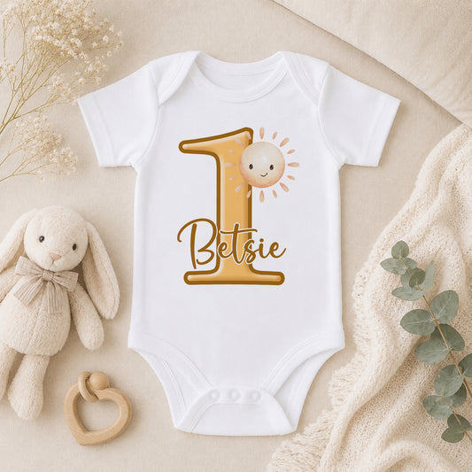 Personalised First Birthday baby vest