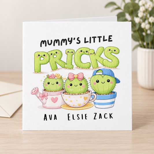 Funny Mother's Day Card – Personalised Cheeky Cactus Design