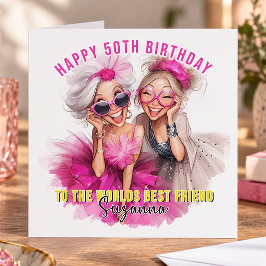 Funny Personalised Best Friend Birthday Card — A Cheeky Milestone Keepsake