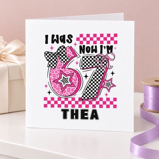 Girls' 7th Birthday Card – Personalised Colourful Luxury Design