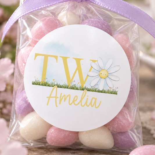 Glossy Round Party Stickers – Personalised 5cm Birthday Labels