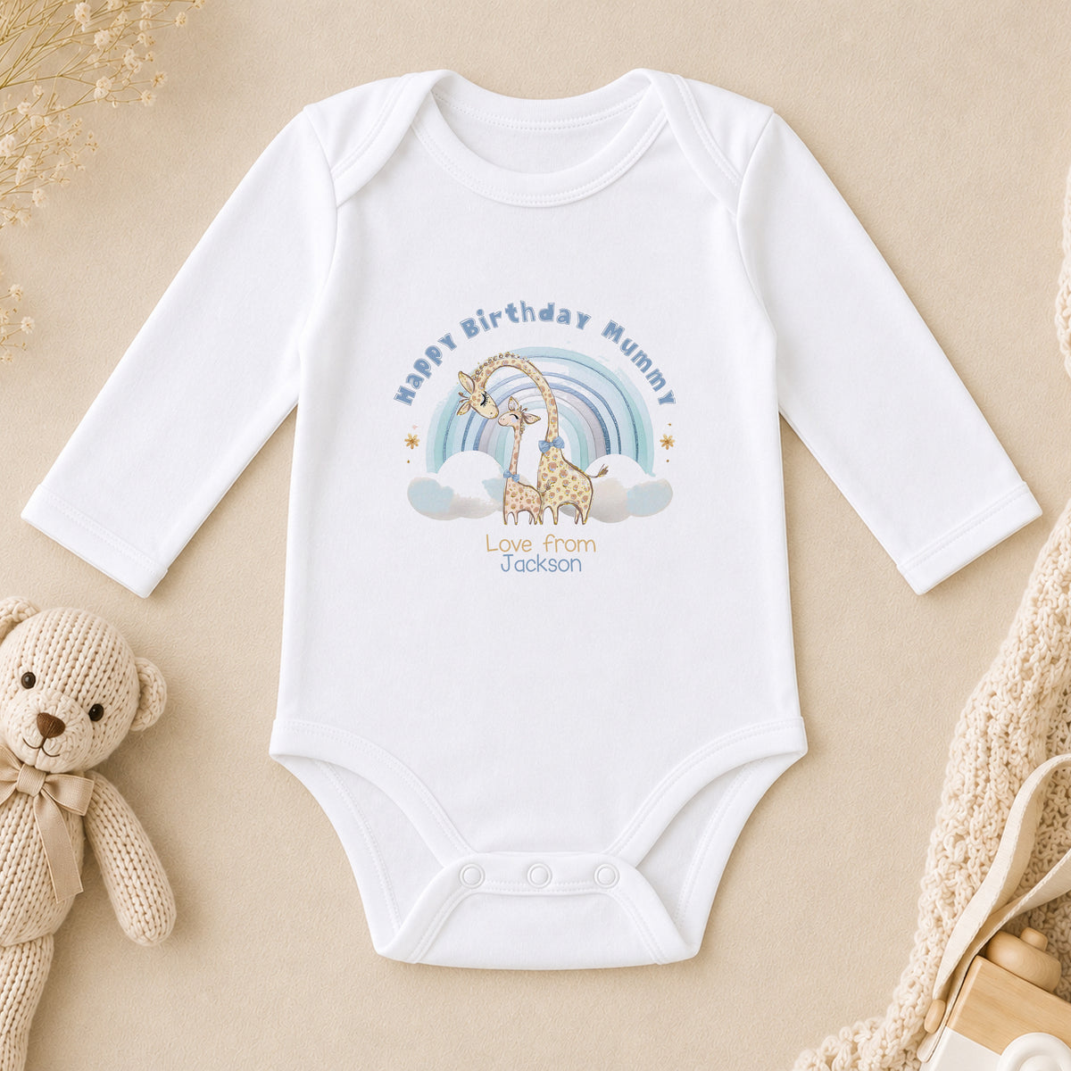 Personalised Happy 1st Birthday Mummy long sleeve vest