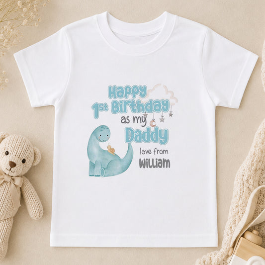 Personalised Happy Birthday Daddy Dinosaur t-shirt
