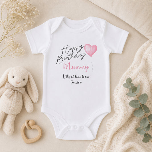 Personalised Happy Birthday Mummy baby vest