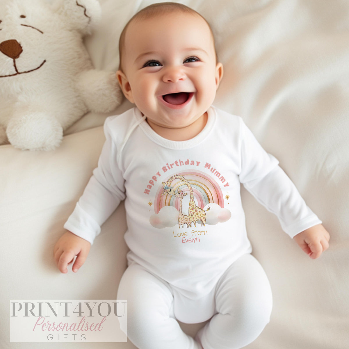 Personalised 1st birthday baby bib, product photo
