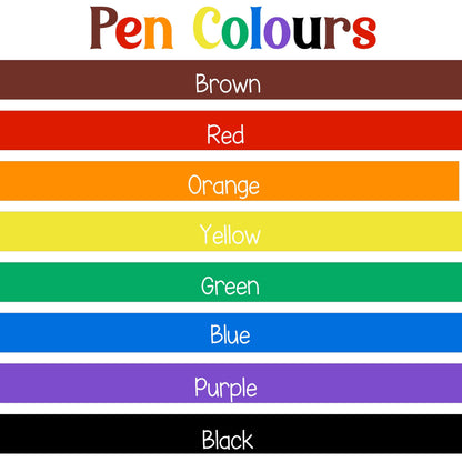 Set of washable colouring pens included with the Scary Clowns colour-in kids t-shirt