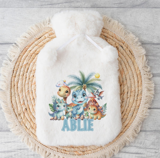 2 litre hot water bottle in a soft fluffy Christmas cover, personalised with a name, without gift box