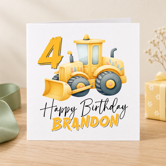 Little Digger Birthday Card – Personalised with Name & Age