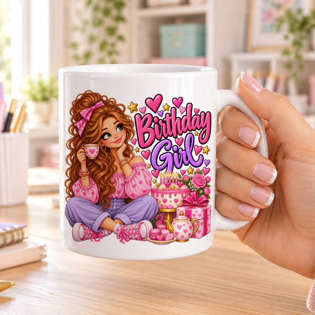 Birthday Girl birthday design – plain white ceramic mug